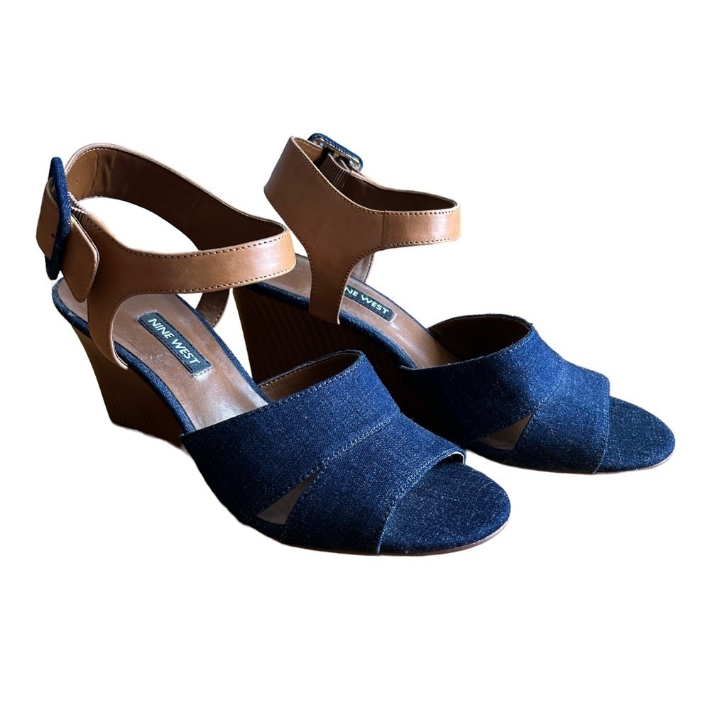 Nine West 3 Inch Heel, Open Toe Sandals. Size 8